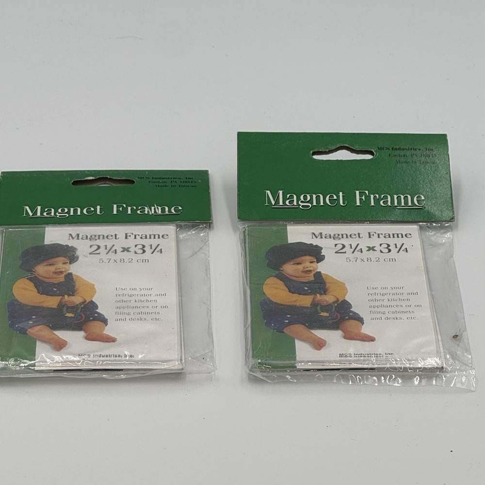 Set of 2 Clear Magnet Frames 3 1/2 x 3 1/2‎ Refrigerator Kitchen Appliances New